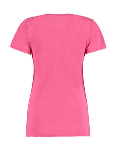 T-shirt publicitaire femme manches courtes cintré | Buckingham Pink Marl