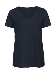T-shirt organic col v femme personnalisé | Inspire V women Navy