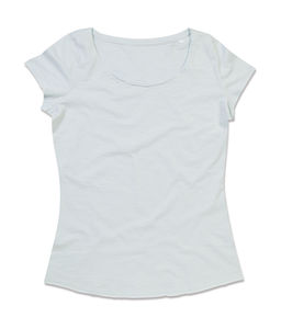 T-shirt publicitaire femme manches courtes col en v | Sharon Oversized Crew Neck Powder Blue