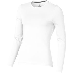 T-shirt personnalisé bio manches longues pour femmes Ponoka Blanc
