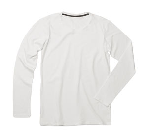 Tee-shirt personnalisé homme manches longues | Clive Long Sleeve White