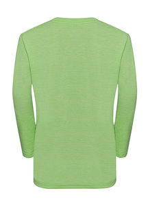 T-shirt publicitaire enfant manches longues cintré | Atchafa Green Marl