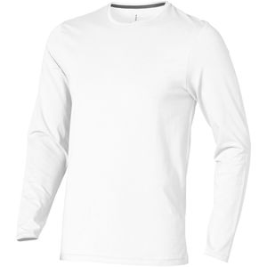 T-shirt publicitaire bio manches longues pour hommes Ponoka Blanc
