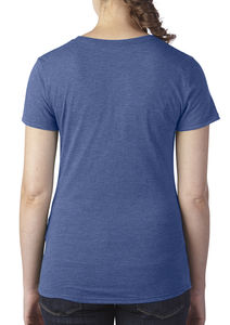 T-shirt publicitaire femme manches courtes | Women`s Tri-Blend Heather Blue