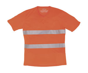 T-shirt publicitaire unisexe avec détails réfléchissants | Lena Fluo Orange