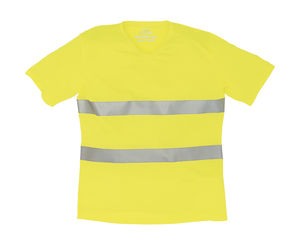 T-shirt publicitaire unisexe avec détails réfléchissants | Lena Fluo Yellow