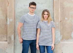 Tee-shirt marinière unisexe publicitaire | Unisex striped t