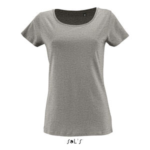 Tee-shirt personnalisé femme manches courtes | Milo Women Gris chiné