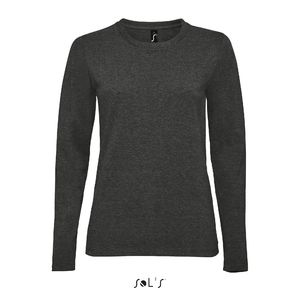 Tee-shirt personnalisé femme manches longues | Imperial LSL Women Anthracite chiné