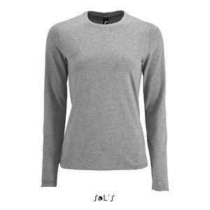 Tee-shirt personnalisé femme manches longues | Imperial LSL Women Gris chiné