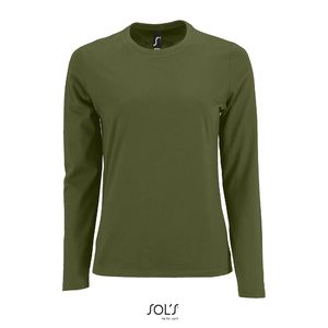 Tee-shirt personnalisé femme manches longues | Imperial LSL Women Kaki foncé