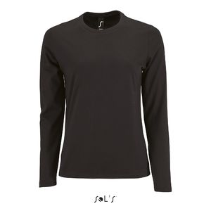 Tee-shirt personnalisé femme manches longues | Imperial LSL Women Noir profond