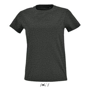Tee-shirt publicitaire femme col rond ajusté | Imperial Fit Women Anthracite chiné
