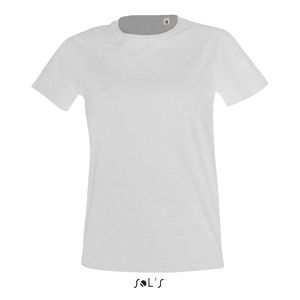Tee-shirt publicitaire femme col rond ajusté | Imperial Fit Women Blanc