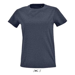 Tee-shirt publicitaire femme col rond ajusté | Imperial Fit Women Denim chiné
