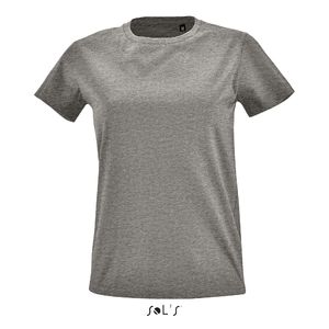 Tee-shirt publicitaire femme col rond ajusté | Imperial Fit Women Gris chiné
