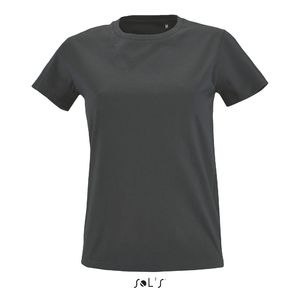 Tee-shirt publicitaire femme col rond ajusté | Imperial Fit Women Gris foncé