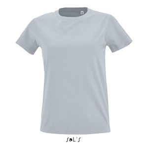 Tee-shirt publicitaire femme col rond ajusté | Imperial Fit Women Gris pur