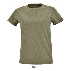Tee-shirt publicitaire femme col rond ajusté | Imperial Fit Women Kaki chiné