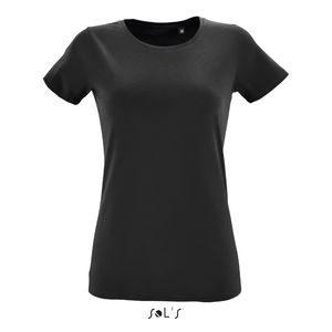 Tee-shirt publicitaire femme col rond ajusté | Regent Fit Women Noir profond