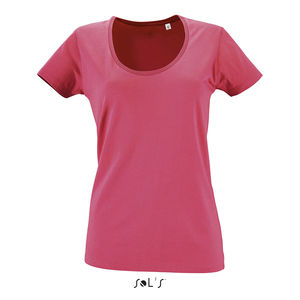 Tee-shirt publicitaire femme col rond décolleté | Metropolitan Rose flash