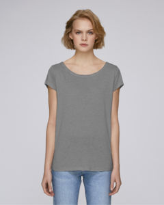 T-shirt col bateau femme | Stella Glows Modal Mid Heather Grey