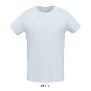 Tee-shirt publicitaire jersey col rond ajusté homme | Martin Men Bleu crémeux