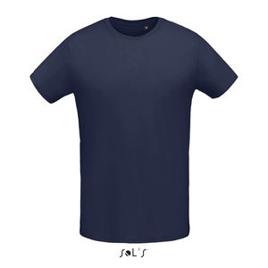 Tee-shirt publicitaire jersey col rond ajusté homme | Martin Men French marine