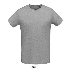 Tee-shirt publicitaire jersey col rond ajusté homme | Martin Men Gris chiné