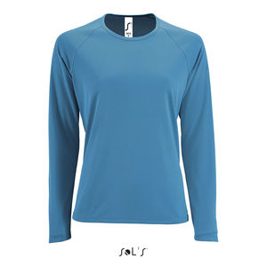 Tee-shirt publicitaire sport femme | Sporty LSL Women Aqua