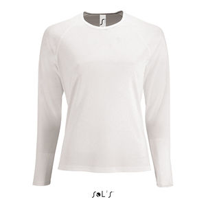 Tee-shirt publicitaire sport femme | Sporty LSL Women Blanc