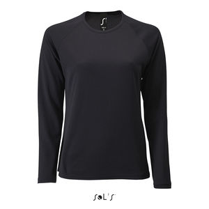 Tee-shirt publicitaire sport femme | Sporty LSL Women Noir