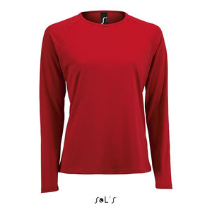 Tee-shirt publicitaire sport femme | Sporty LSL Women Rouge