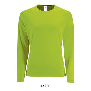 Tee-shirt publicitaire sport femme | Sporty LSL Women Vert fluo