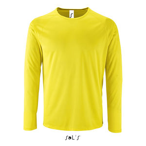 Tee-shirt publicitaire sport homme | Sporty LSl Men Jaune fluo