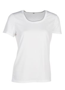 Tee-shirt respirant femme sans étiquette de marque publicitaire | No label sport tee-shirt women White