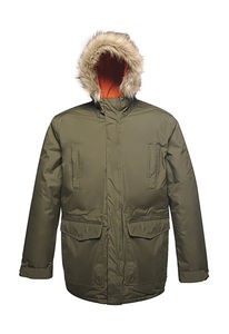 Veste publicitaire homme manches longues avec capuche | Classic Parka Dark Khaki