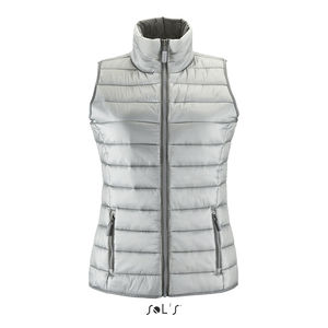 Doudoune personnalisée sans manche light femme | Wave Women Gris métal