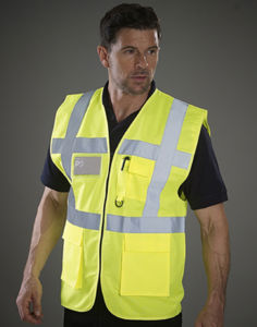 Veste de sécurité publicitaire sans manches | Makouri Fluo Yellow