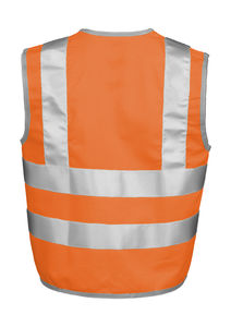 Veste de sécurité publicitaire enfants sans manches | Junior Hi-Vis Vest Fluorescent Orange