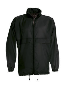 Veste personnalisée homme avec capuche | Sirocco Windbreaker Black