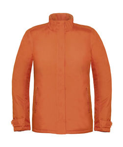 Veste chaude publicitaire femme avec capuche | Real+ women Heavy Weight Jacket Orange