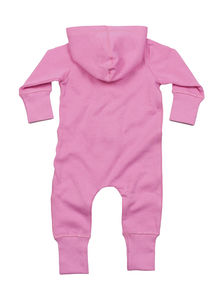 Barboteuse manches longues à capuche publicitaire bébé | Manny  Bubble Gum Pink