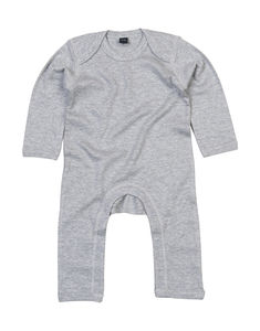 Barboteuse à manches longues publicitaire pour bébés | Mandible  Heather Grey Melange